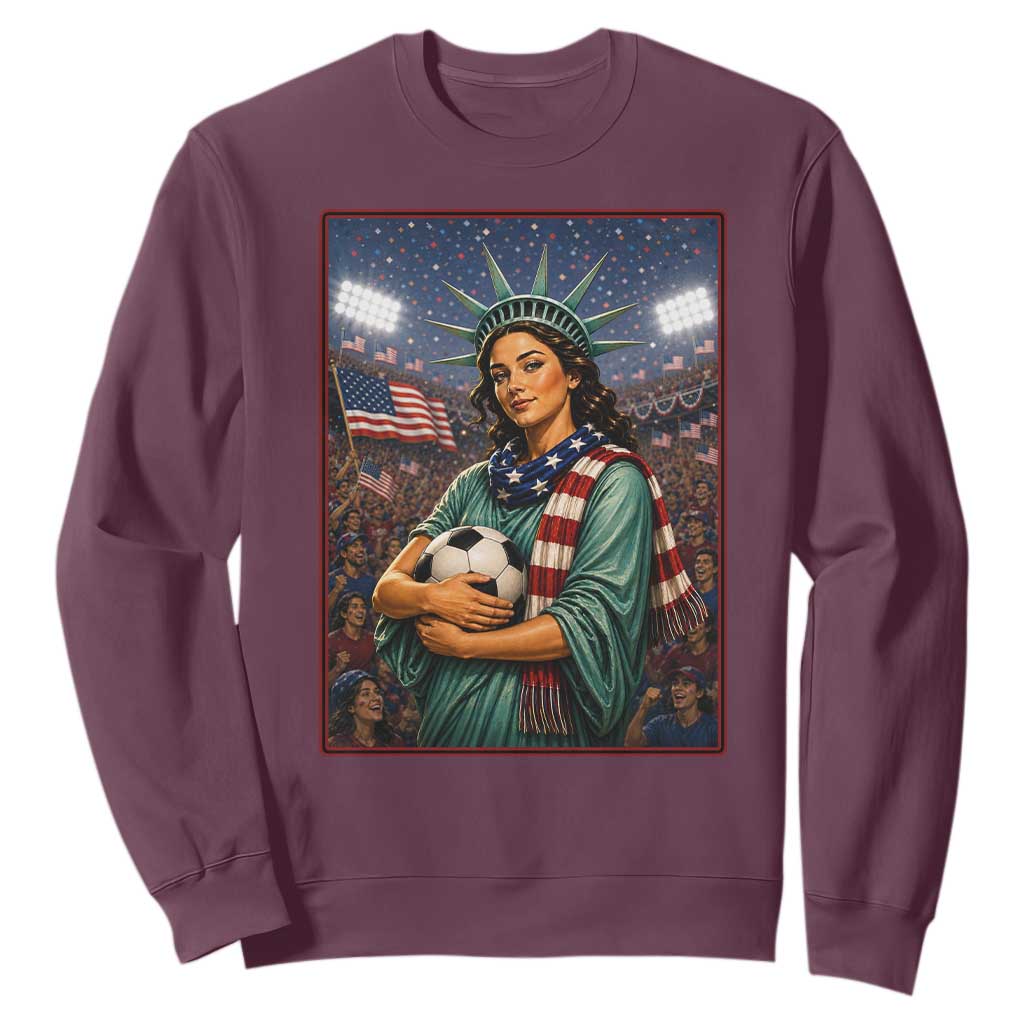 Funny Statue Of Liberty Soccer Gift Sweatshirt USA Football Pride