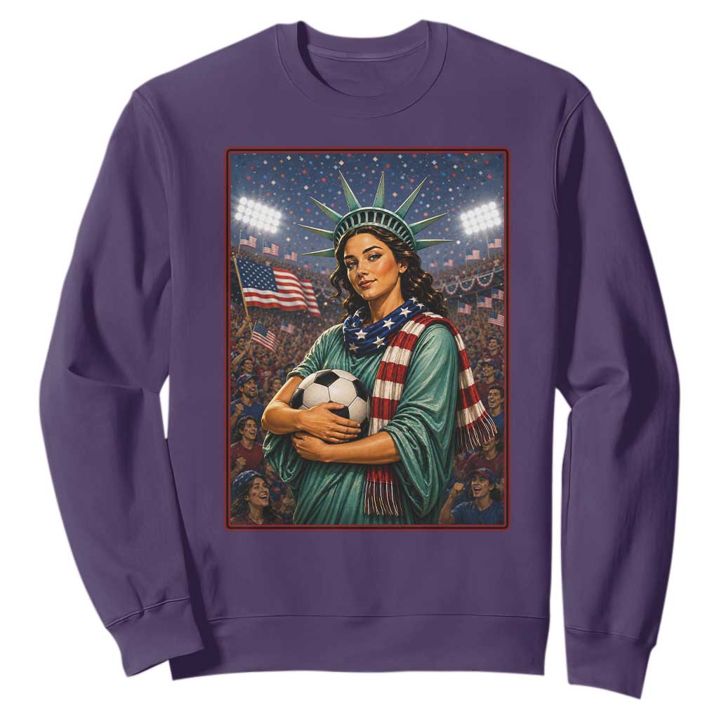 Funny Statue Of Liberty Soccer Gift Sweatshirt USA Football Pride