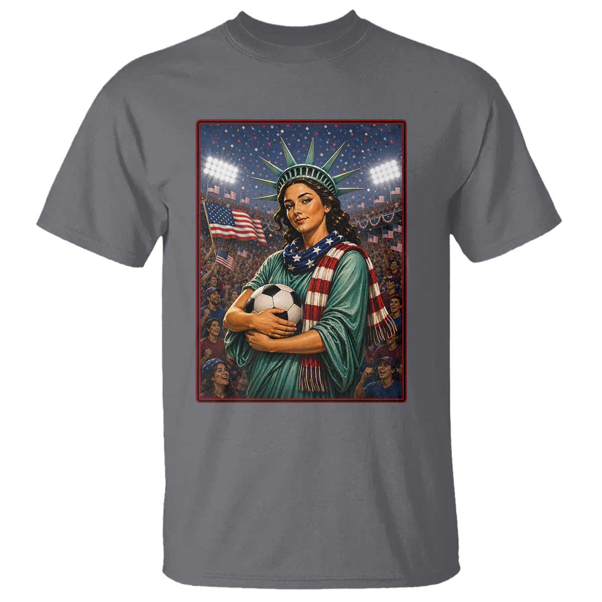 Funny Statue Of Liberty Soccer Gift T Shirt USA Football Pride
