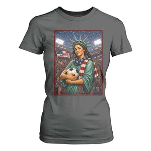 Funny Statue Of Liberty Soccer Gift T Shirt For Women USA Football Pride