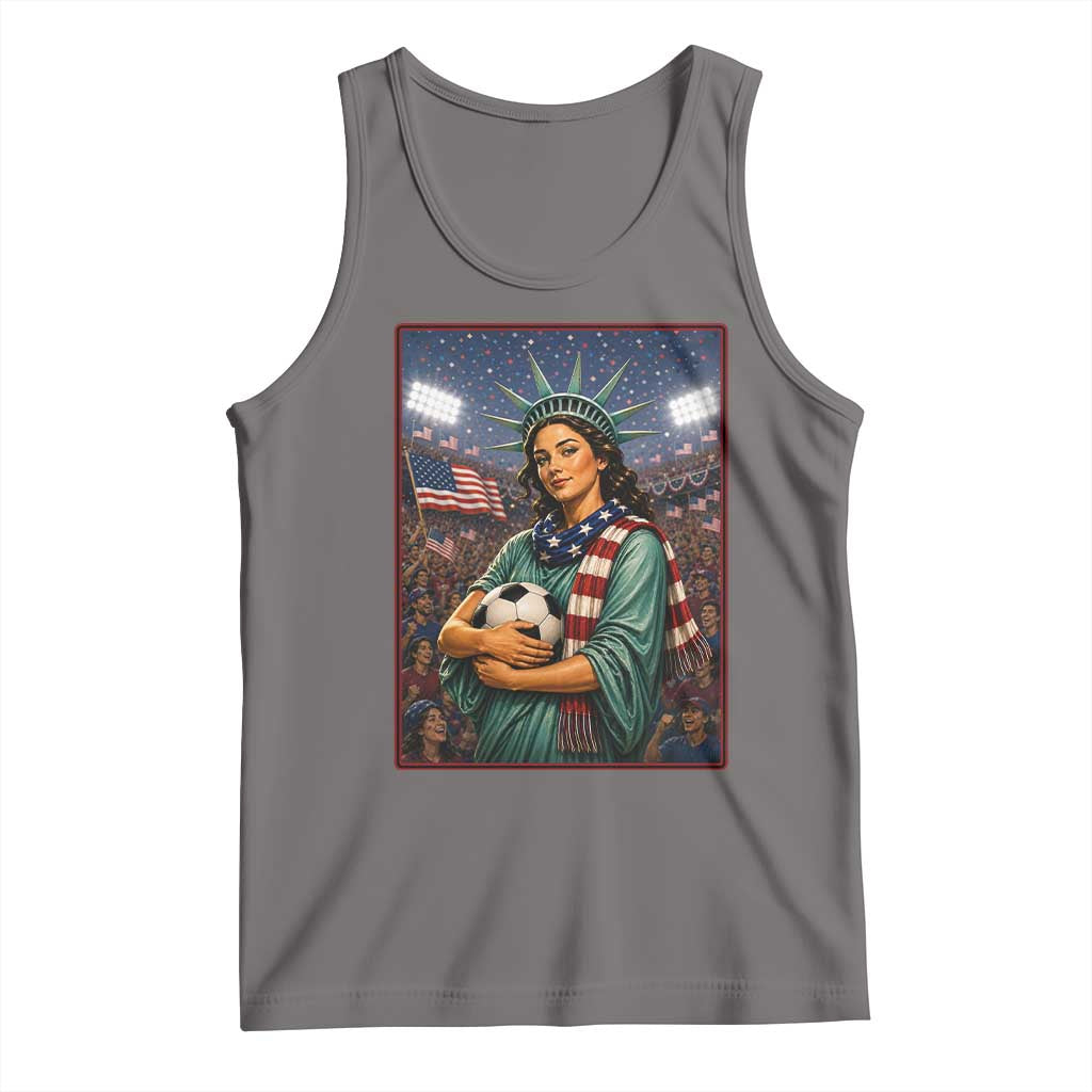 Funny Statue Of Liberty Soccer Gift Tank Top USA Football Pride
