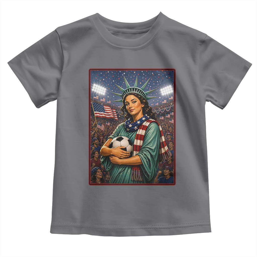 Funny Statue Of Liberty Soccer Gift Toddler T Shirt USA Football Pride
