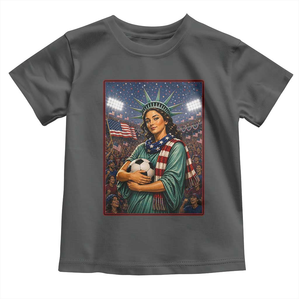 Funny Statue Of Liberty Soccer Gift Toddler T Shirt USA Football Pride