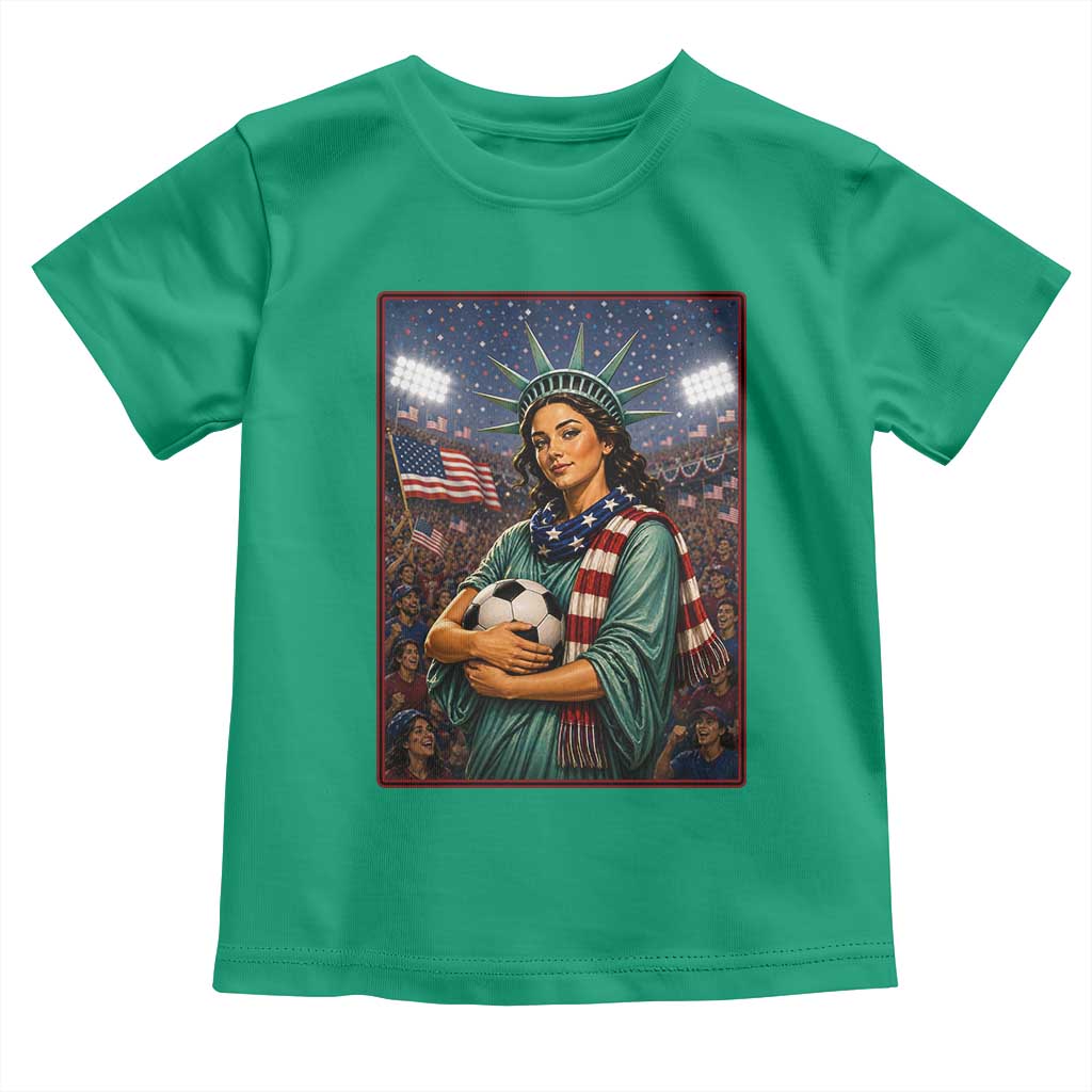 Funny Statue Of Liberty Soccer Gift Toddler T Shirt USA Football Pride