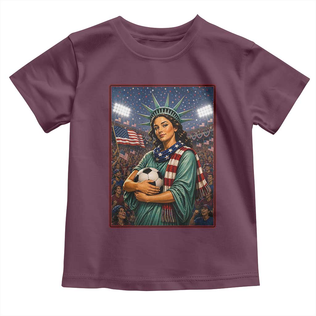 Funny Statue Of Liberty Soccer Gift Toddler T Shirt USA Football Pride