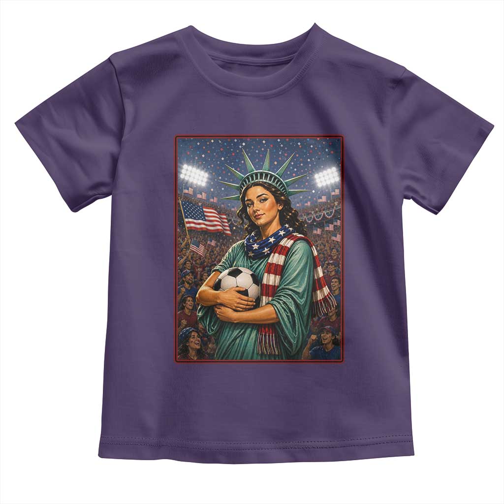 Funny Statue Of Liberty Soccer Gift Toddler T Shirt USA Football Pride