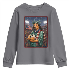 Funny Statue Of Liberty Soccer Gift Youth Sweatshirt USA Football Pride
