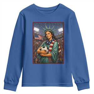 Funny Statue Of Liberty Soccer Gift Youth Sweatshirt USA Football Pride