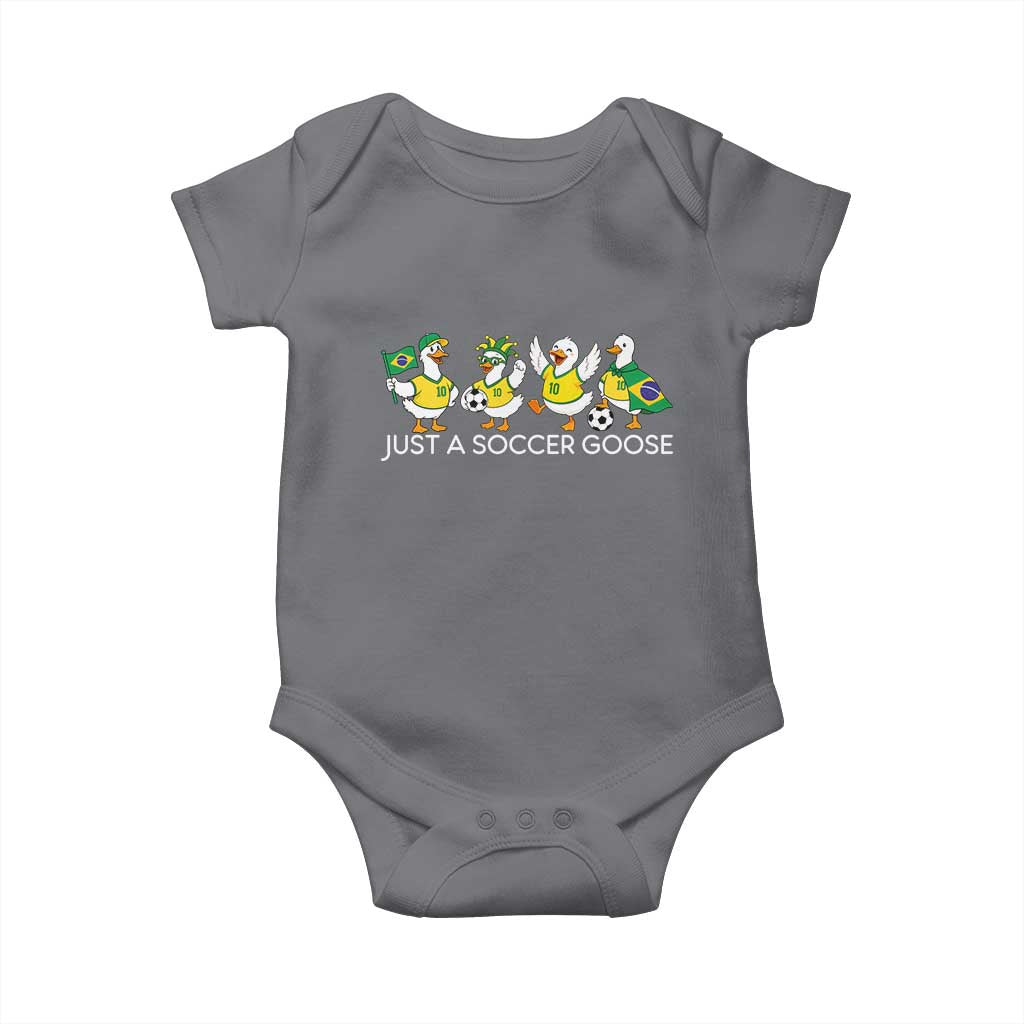 Funny Just A Soccer Goose Baby Onesie Brazil Football Fan