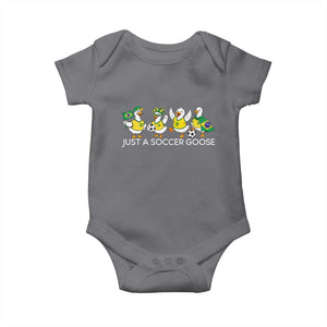 Funny Just A Soccer Goose Baby Onesie Brazil Football Fan