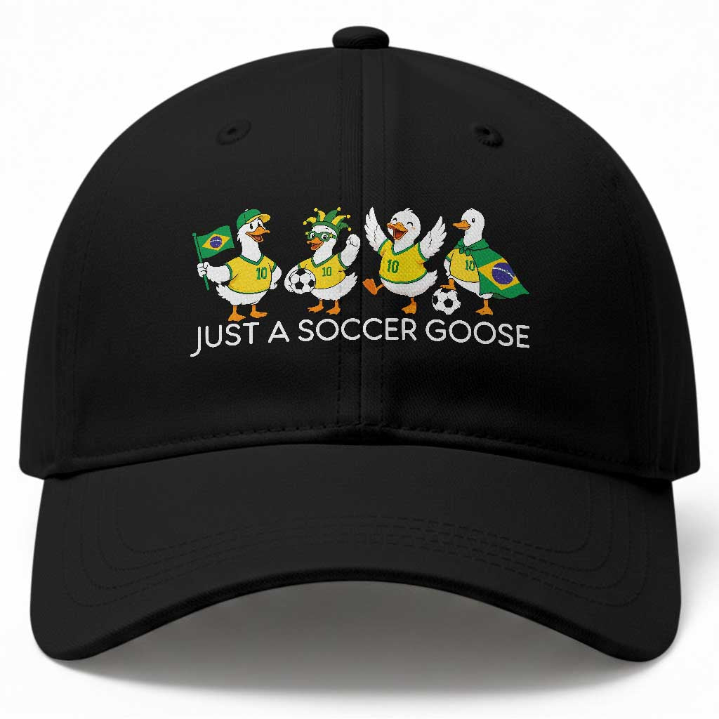 Funny Just A Soccer Goose Baseball Cap Brazil Football Fan