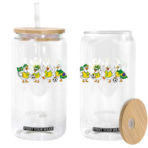 Funny Just A Soccer Goose Glass Can Brazil Football Fan