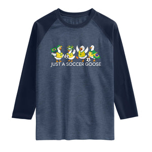 Funny Just A Soccer Goose Raglan Shirt Brazil Football Fan