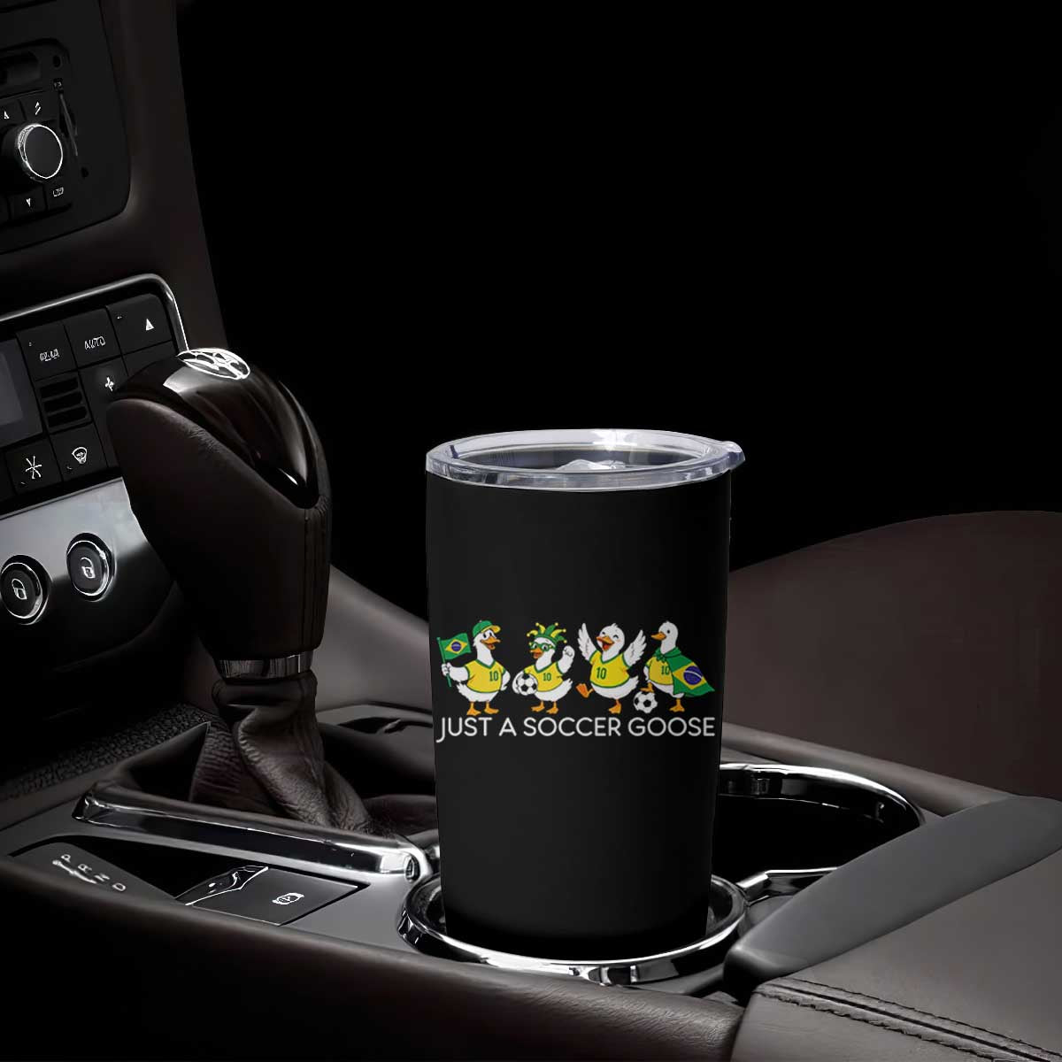 Funny Just A Soccer Goose Tumbler Cup Brazil Football Fan