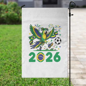 Funny Brazil Soccer Macaw Garden Flag 2026 Football Fan Graphic