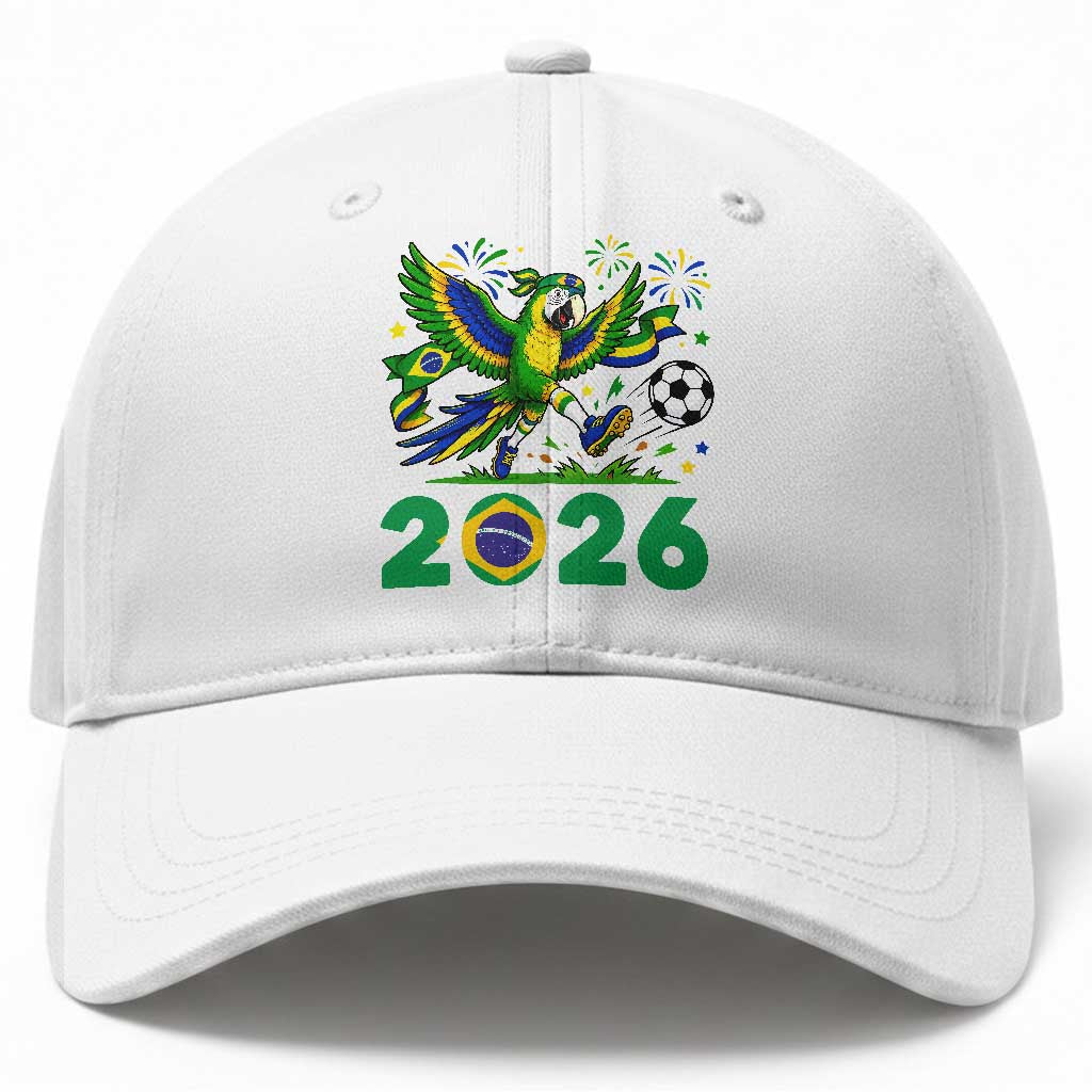 Funny Brazil Soccer Macaw Baseball Cap 2026 Football Fan Graphic
