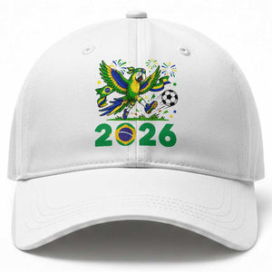Funny Brazil Soccer Macaw Baseball Cap 2026 Football Fan Graphic