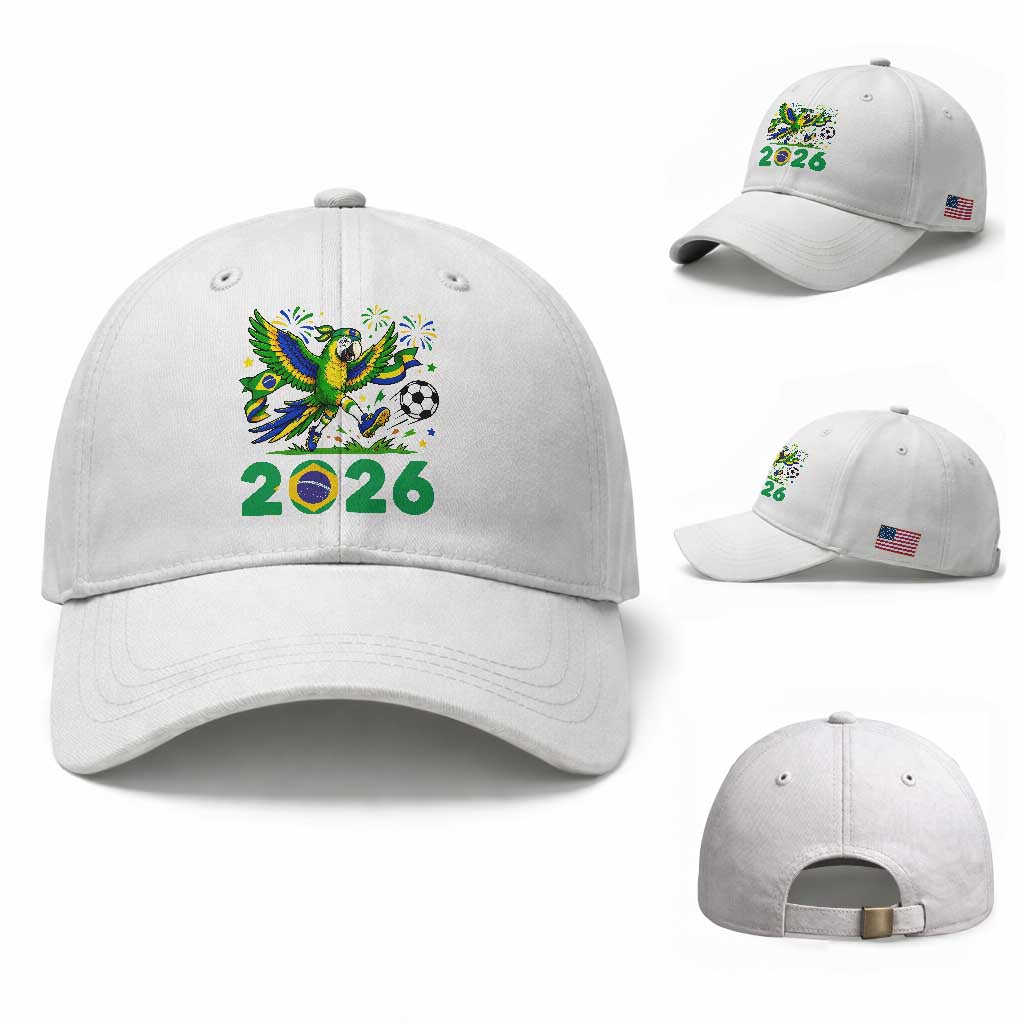 Funny Brazil Soccer Macaw Baseball Cap 2026 Football Fan Graphic