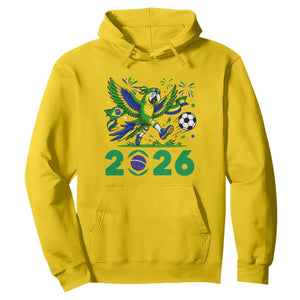 Funny Brazil Soccer Macaw Hoodie 2026 Football Fan Graphic