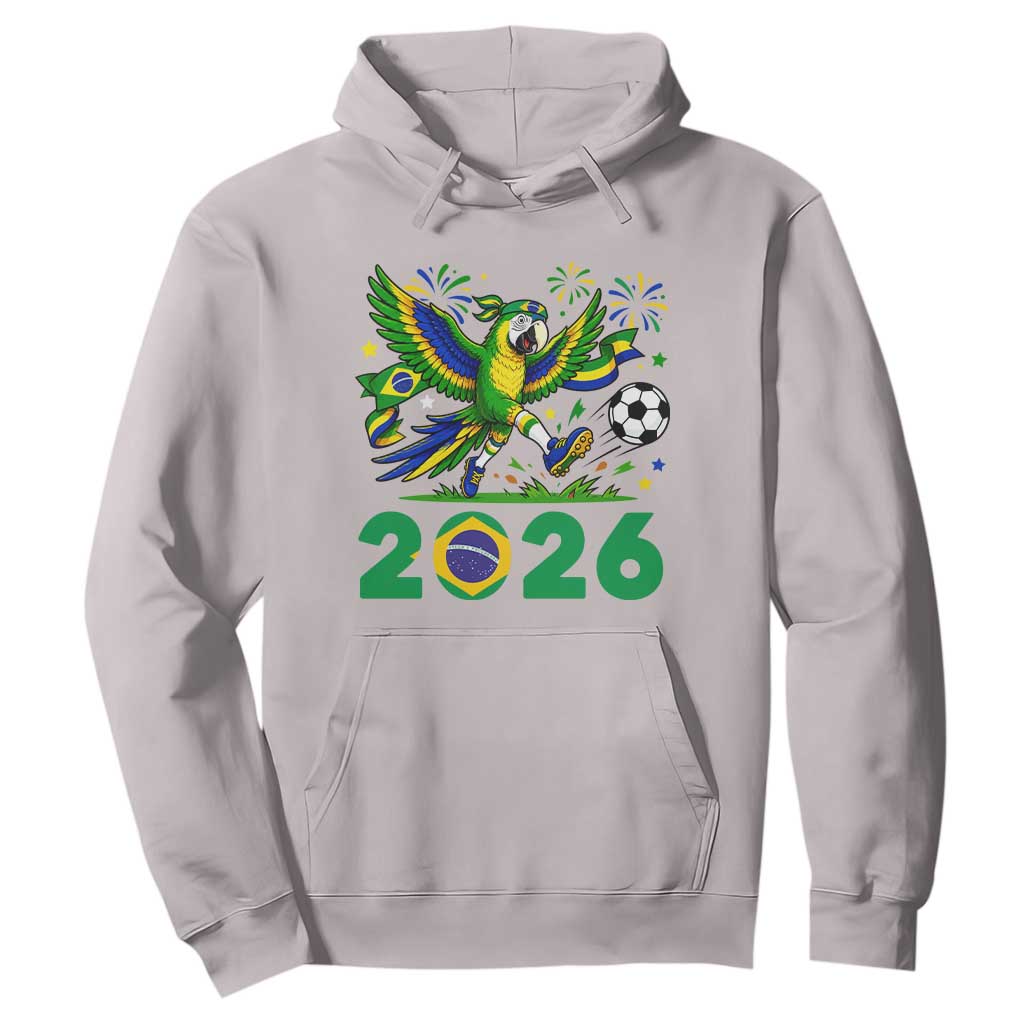 Funny Brazil Soccer Macaw Hoodie 2026 Football Fan Graphic