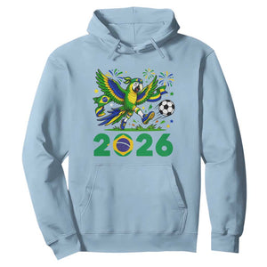 Funny Brazil Soccer Macaw Hoodie 2026 Football Fan Graphic