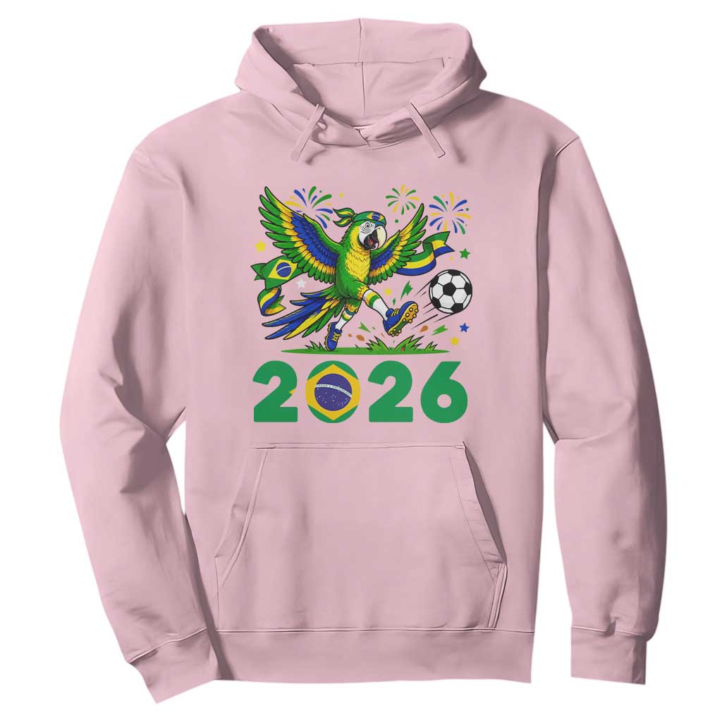 Funny Brazil Soccer Macaw Hoodie 2026 Football Fan Graphic