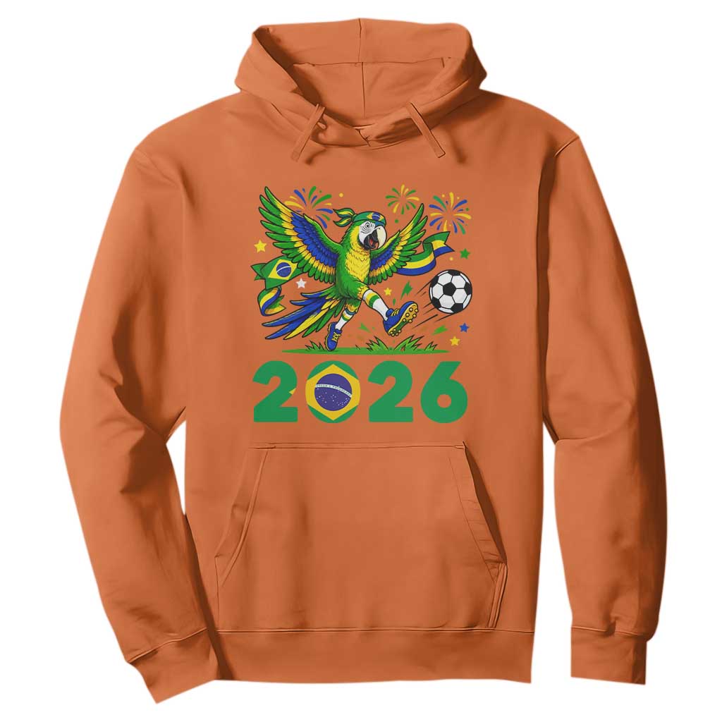 Funny Brazil Soccer Macaw Hoodie 2026 Football Fan Graphic