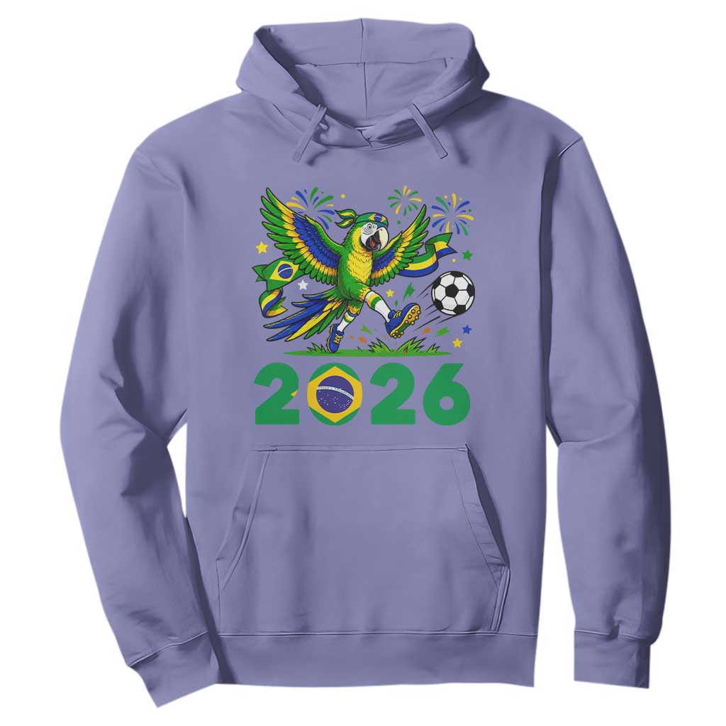Funny Brazil Soccer Macaw Hoodie 2026 Football Fan Graphic