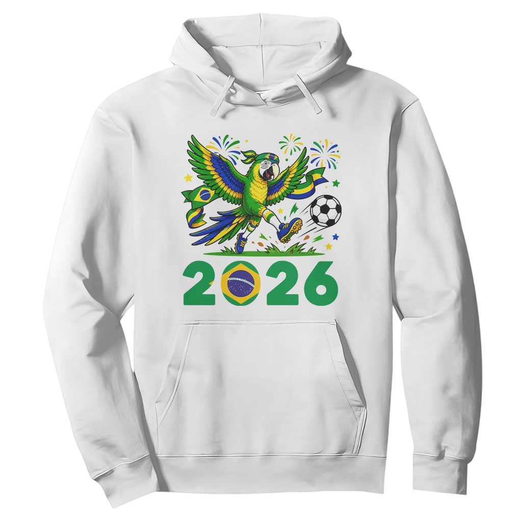 Funny Brazil Soccer Macaw Hoodie 2026 Football Fan Graphic
