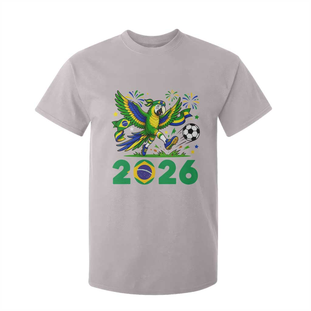 Funny Brazil Soccer Macaw T Shirt For Kid 2026 Football Fan Graphic