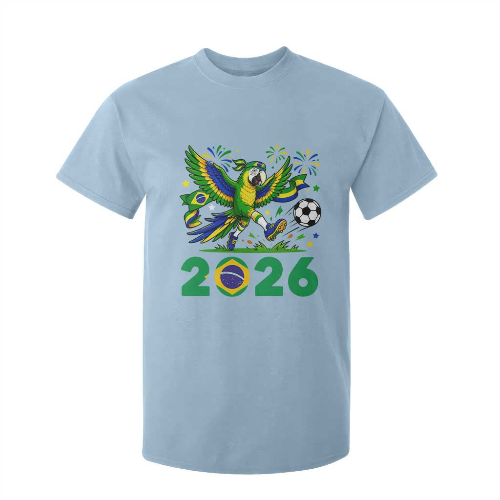Funny Brazil Soccer Macaw T Shirt For Kid 2026 Football Fan Graphic