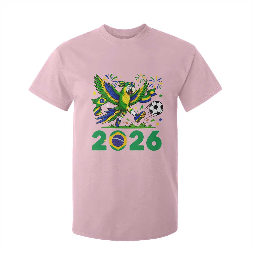 Funny Brazil Soccer Macaw T Shirt For Kid 2026 Football Fan Graphic