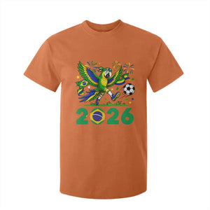 Funny Brazil Soccer Macaw T Shirt For Kid 2026 Football Fan Graphic
