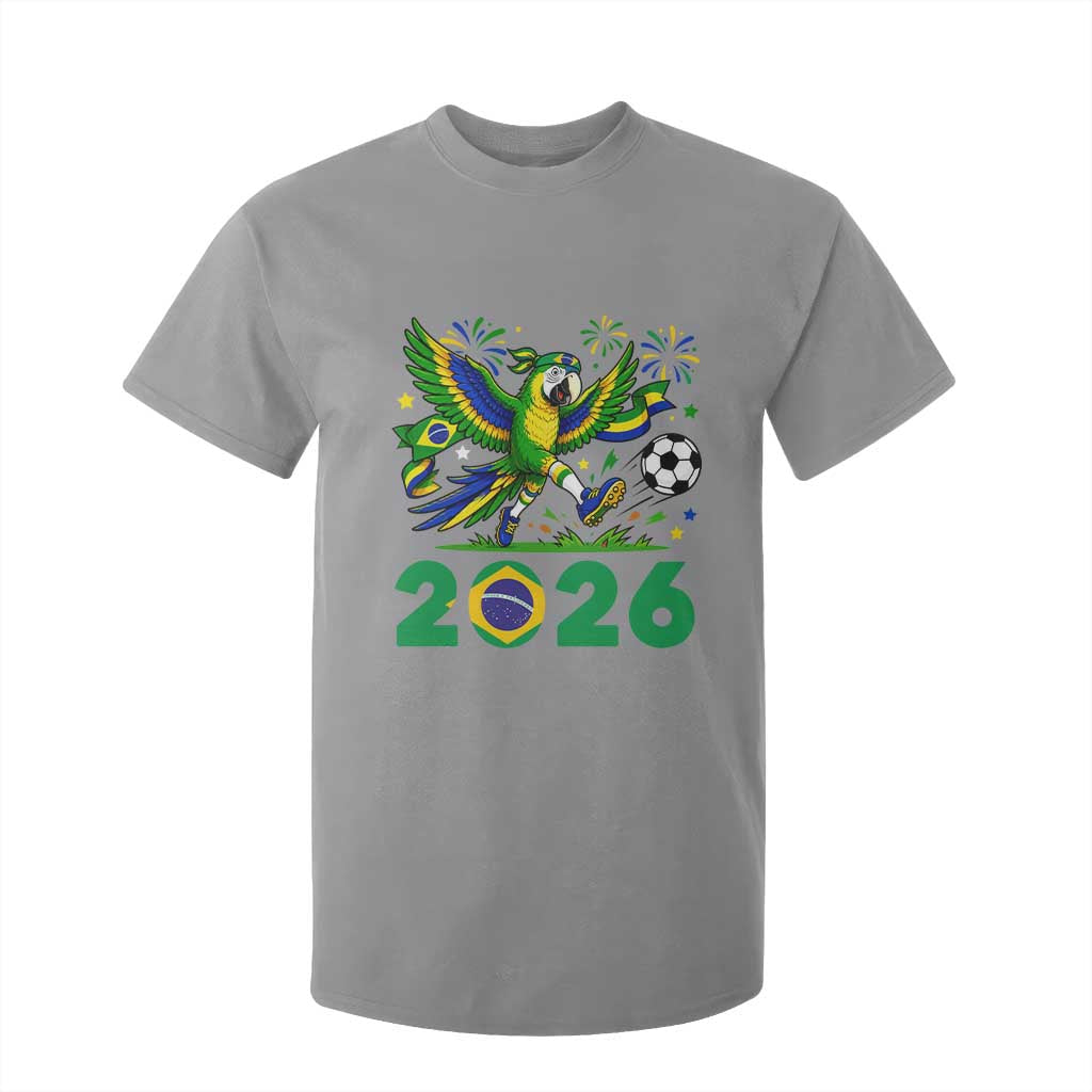 Funny Brazil Soccer Macaw T Shirt For Kid 2026 Football Fan Graphic