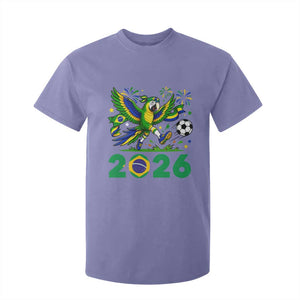 Funny Brazil Soccer Macaw T Shirt For Kid 2026 Football Fan Graphic
