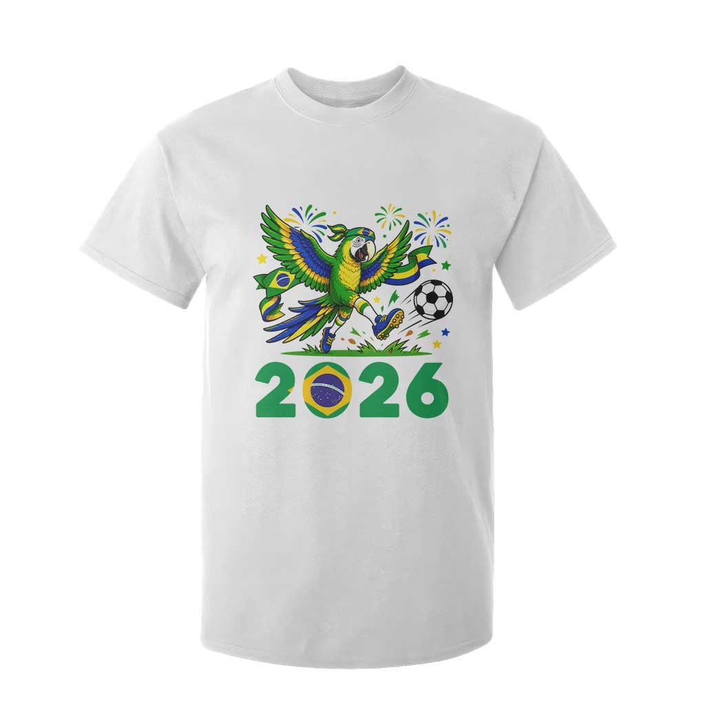 Funny Brazil Soccer Macaw T Shirt For Kid 2026 Football Fan Graphic