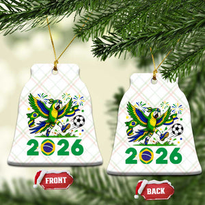 Funny Brazil Soccer Macaw Ceramic Ornament 2026 Football Fan Graphic