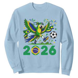 Funny Brazil Soccer Macaw Sweatshirt 2026 Football Fan Graphic