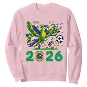 Funny Brazil Soccer Macaw Sweatshirt 2026 Football Fan Graphic