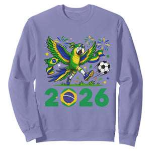 Funny Brazil Soccer Macaw Sweatshirt 2026 Football Fan Graphic