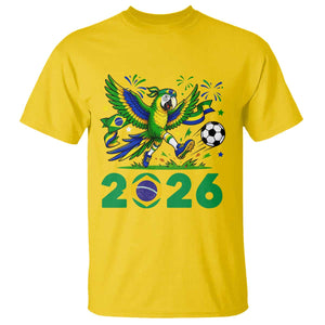 Funny Brazil Soccer Macaw T Shirt 2026 Football Fan Graphic
