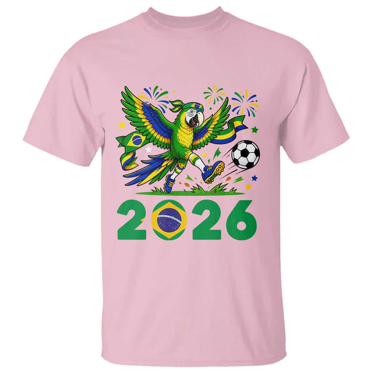 Funny Brazil Soccer Macaw T Shirt 2026 Football Fan Graphic