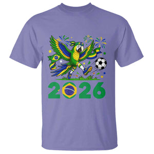 Funny Brazil Soccer Macaw T Shirt 2026 Football Fan Graphic