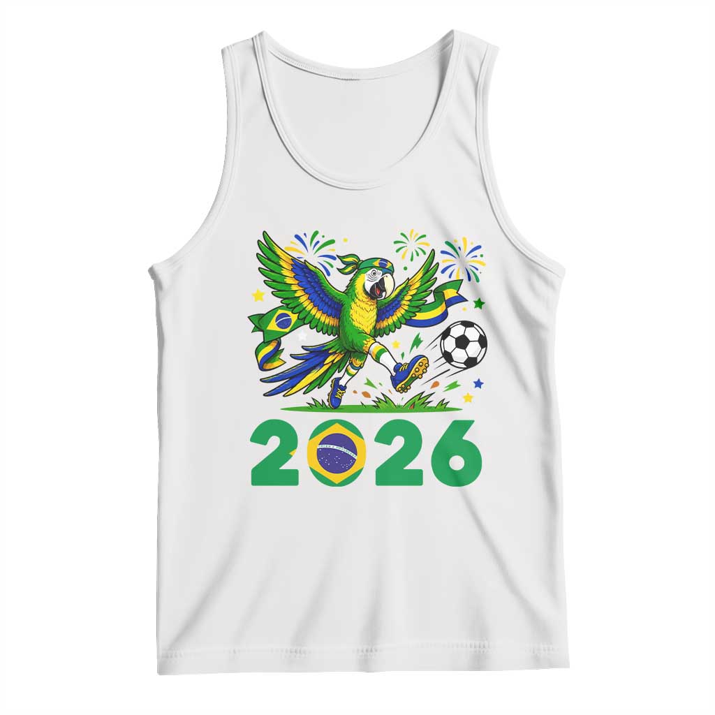 Funny Brazil Soccer Macaw Tank Top 2026 Football Fan Graphic