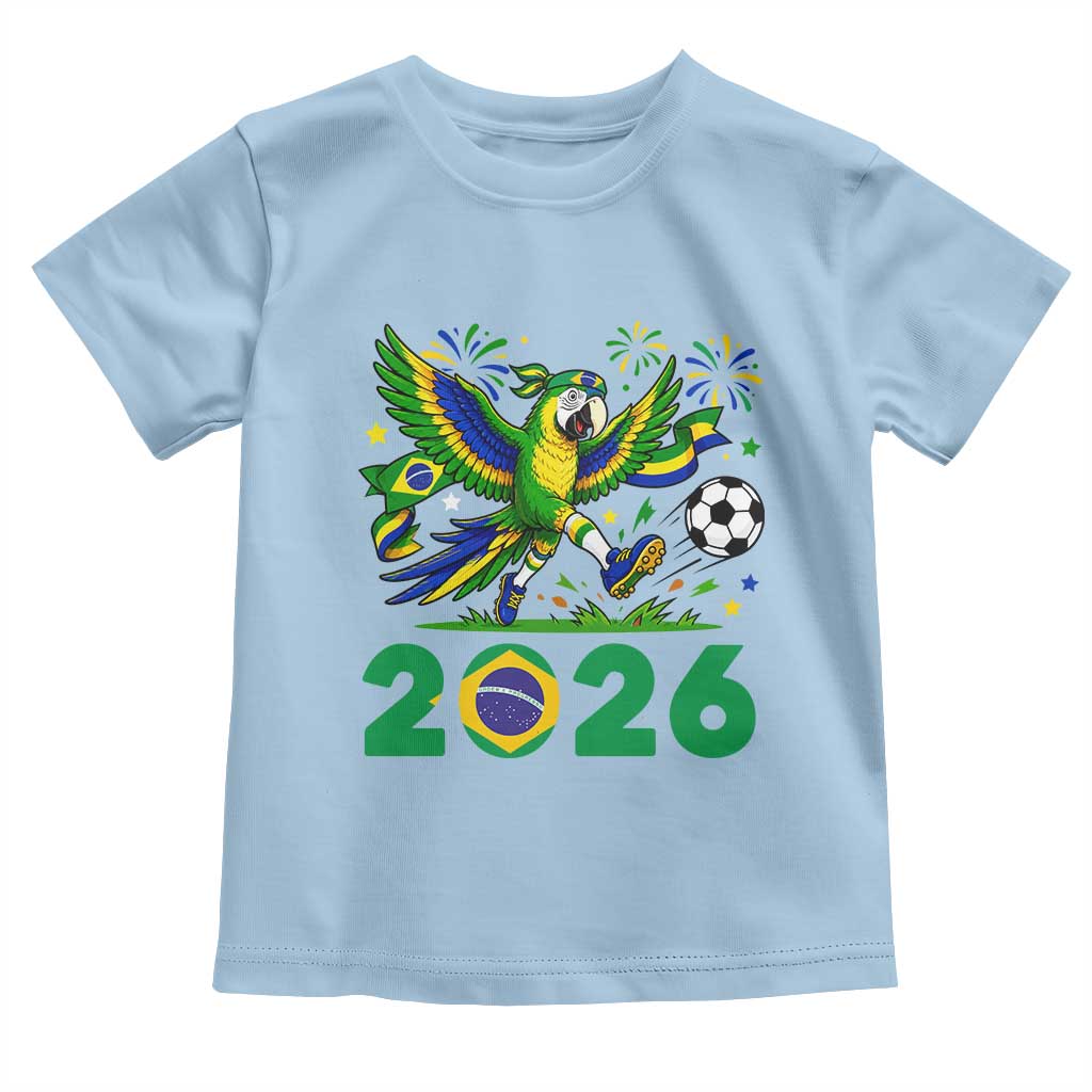 Funny Brazil Soccer Macaw Toddler T Shirt 2026 Football Fan Graphic