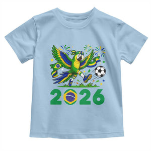 Funny Brazil Soccer Macaw Toddler T Shirt 2026 Football Fan Graphic
