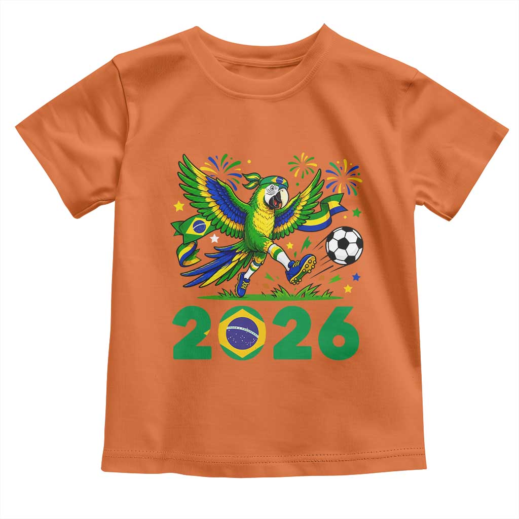 Funny Brazil Soccer Macaw Toddler T Shirt 2026 Football Fan Graphic