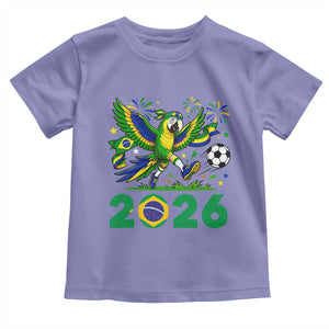 Funny Brazil Soccer Macaw Toddler T Shirt 2026 Football Fan Graphic
