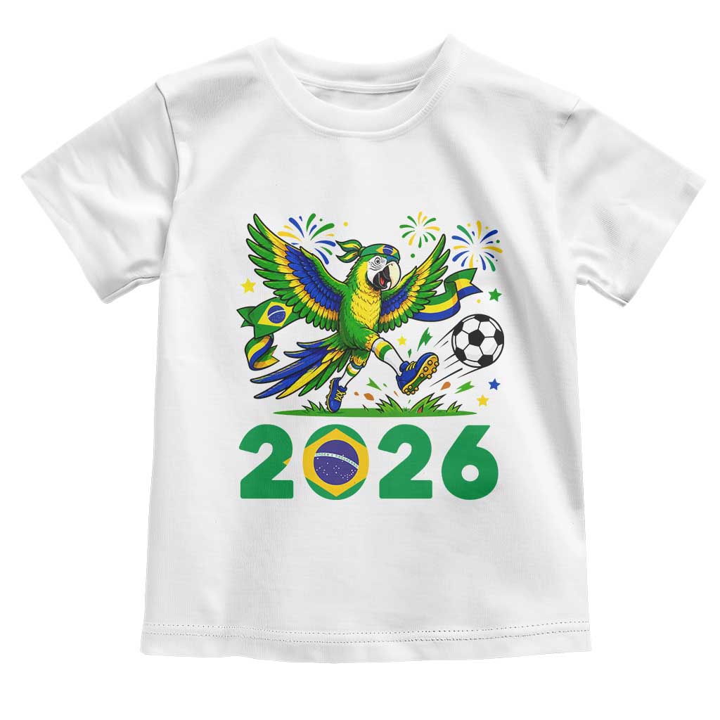 Funny Brazil Soccer Macaw Toddler T Shirt 2026 Football Fan Graphic