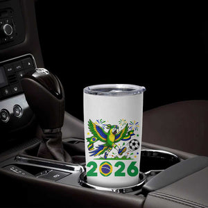 Funny Brazil Soccer Macaw Tumbler Cup 2026 Football Fan Graphic